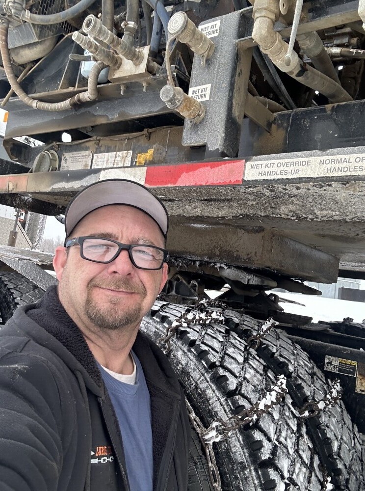 Me putting chains on