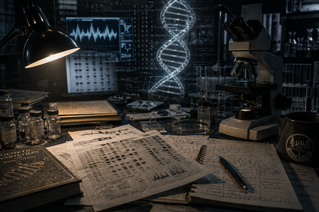 Scientific research in a forensics lab