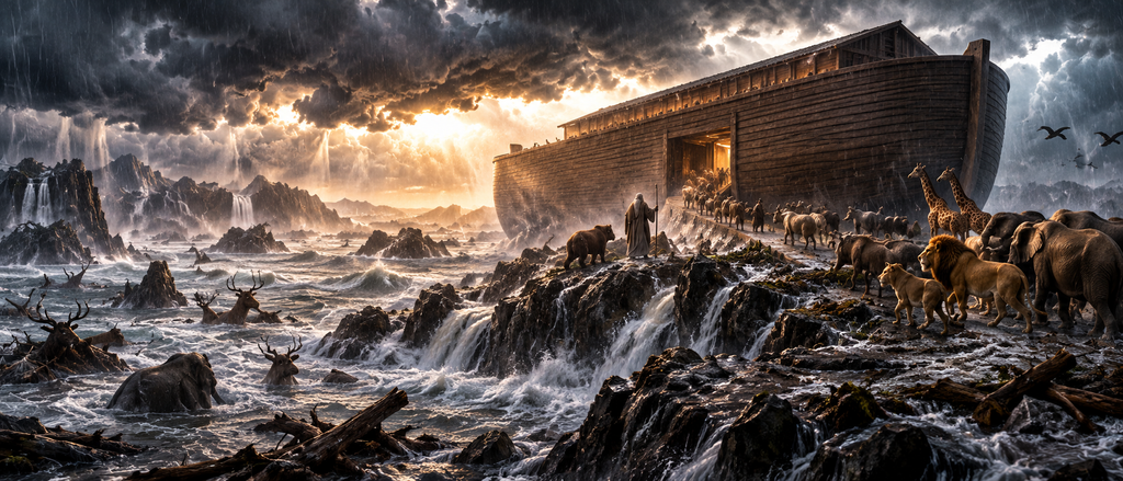 Noah’s Ark Amid the Great Flood